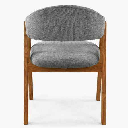 Dubová stolička s podrúčkami, šedá