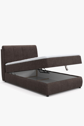 Kontinentálna posteľ s úložným priestorom 90 x 200 cm - hnedá 2