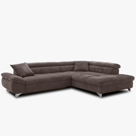 Rohová sedačka s funkciou spania farba hnedá , Roh vpravo