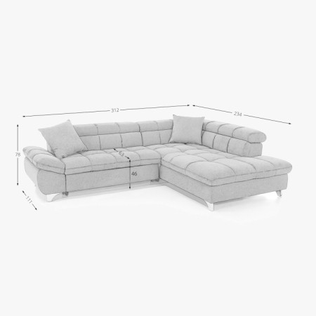 Rohová sedačka s funkciou spania farba hnedá , Roh vpravo