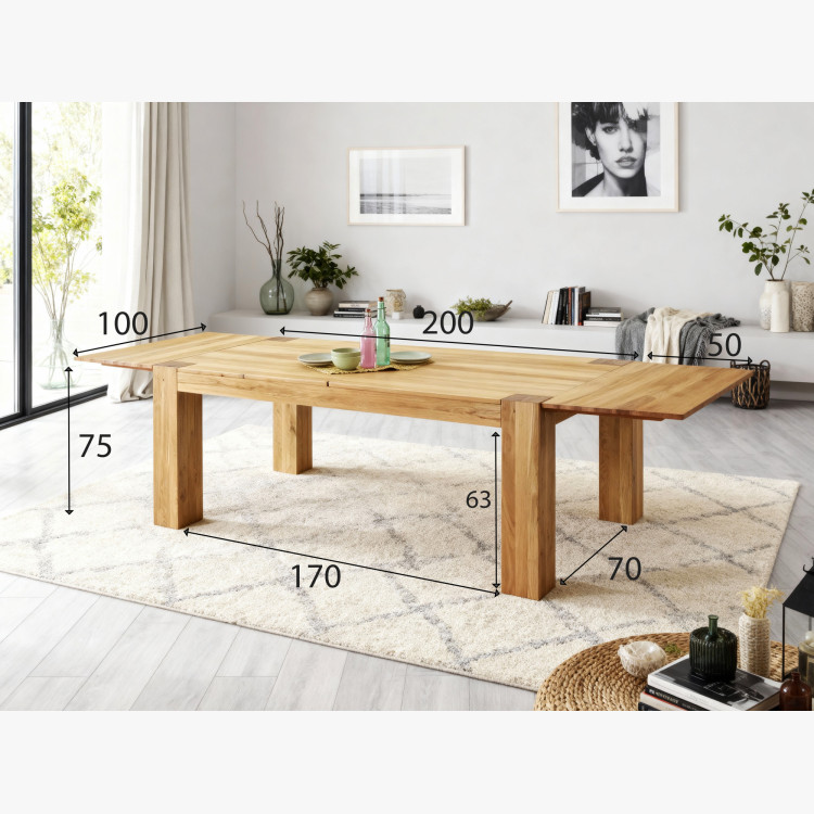 Masívny stôl z dubu vrátane nadstavcov, George II