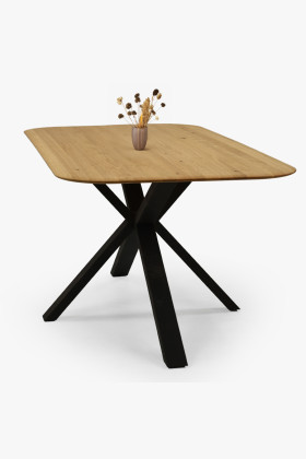 Dubový stôl s kovovou nohou v tvare X 180 x 90 cm 2