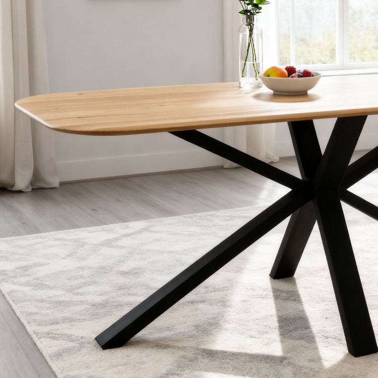 Dubový stôl s kovovou nohou v tvare X 180 x 90 cm