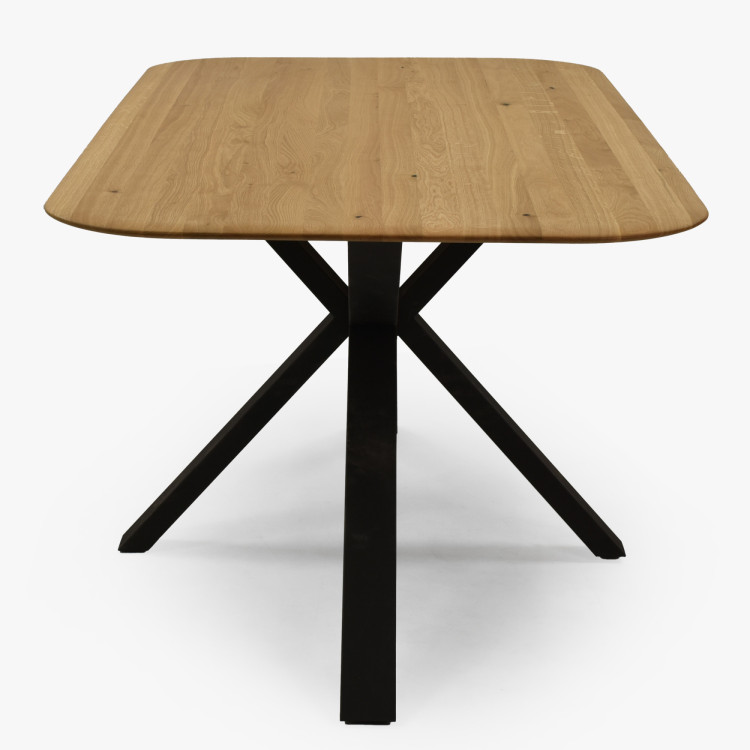 Dubový stôl s kovovou nohou v tvare X 180 x 90 cm