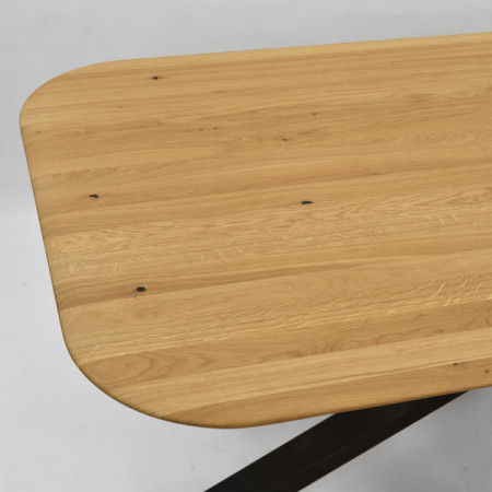 Dubový stôl s kovovou nohou v tvare X 180 x 90 cm