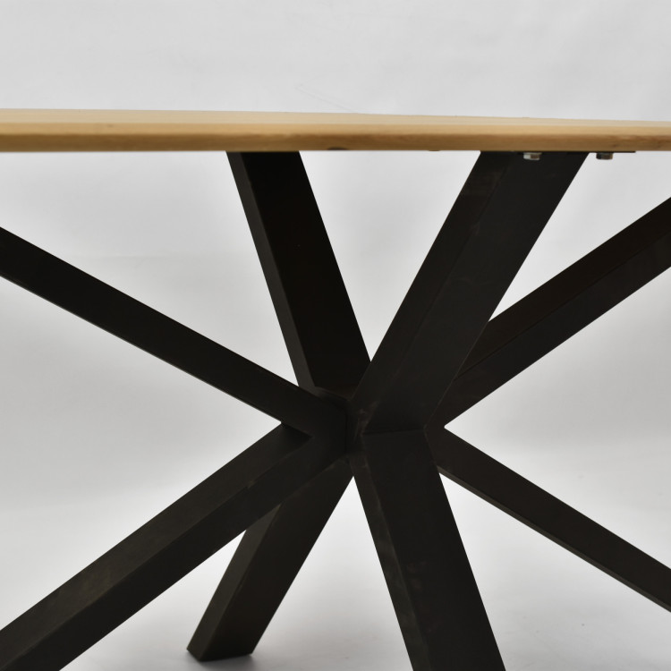 Dubový stôl s kovovou nohou v tvare X 180 x 90 cm