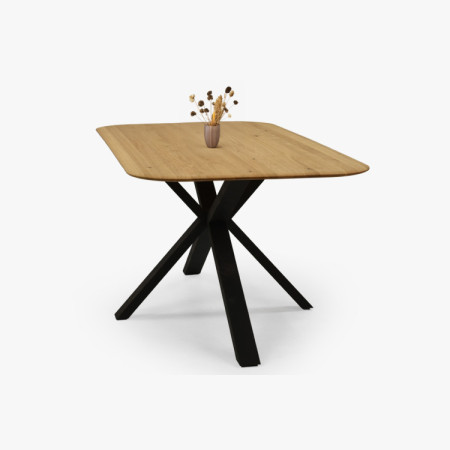 Dubový stôl s kovovou nohou v tvare X 180 x 90 cm