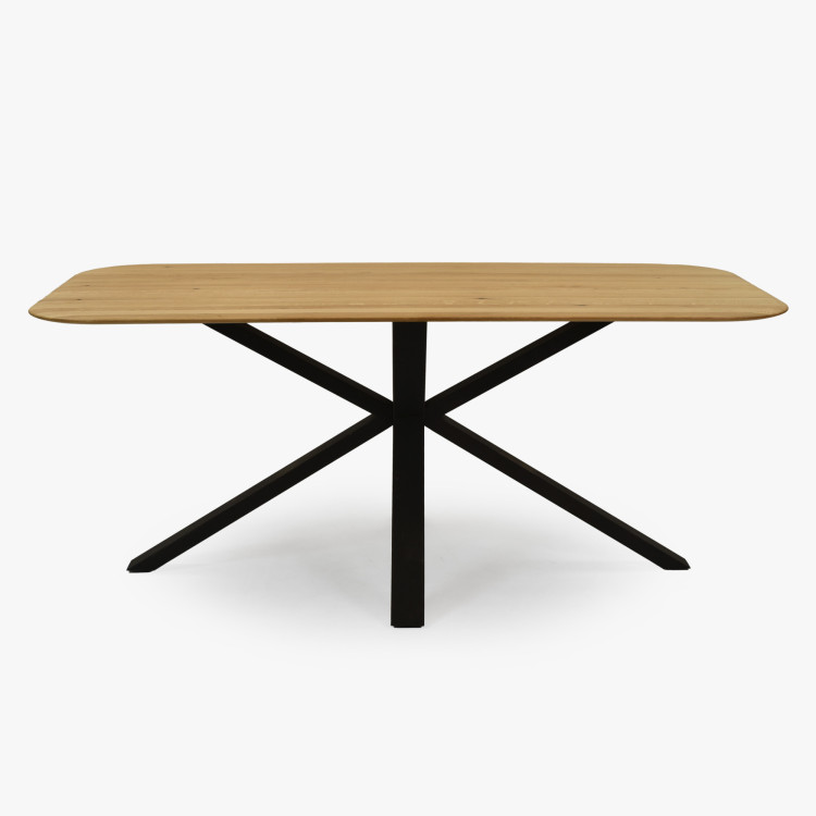 Dubový stôl s kovovou nohou v tvare X 180 x 90 cm