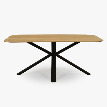 Dubový stôl s kovovou nohou v tvare X 180 x 90 cm