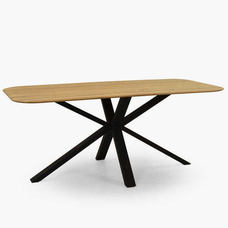 Dubový stôl s kovovou nohou v tvare X 180 x 90 cm