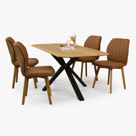 Dubový stôl s kovovou nohou v tvare X 180 x 90 cm