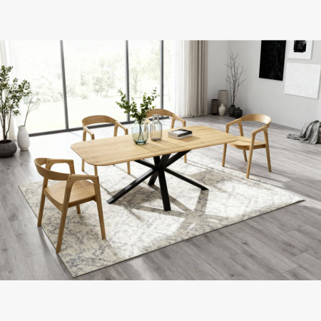 Dubový stôl s kovovou nohou v tvare X 180 x 90 cm