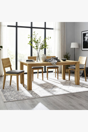 Dubový stôl 180 x 90 cm a 4 ks drevené stoličky