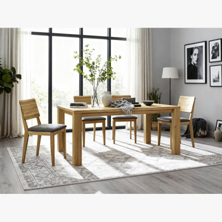 Dubový stôl 180 x 90 cm a 4 ks drevené stoličky