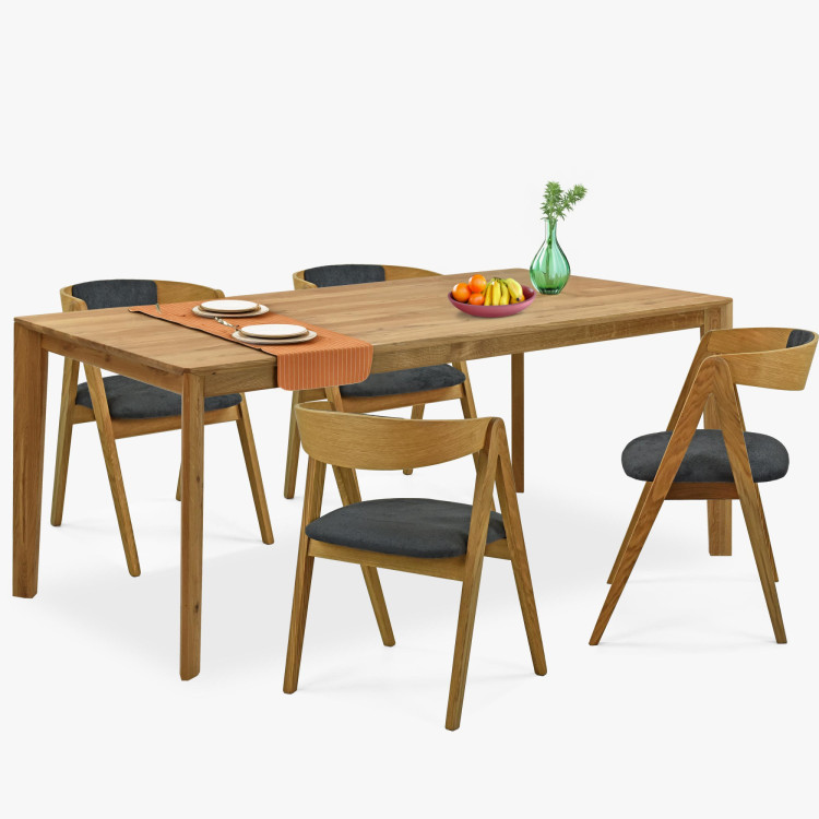 Súprava dubový stôl a stoličky 4 ks