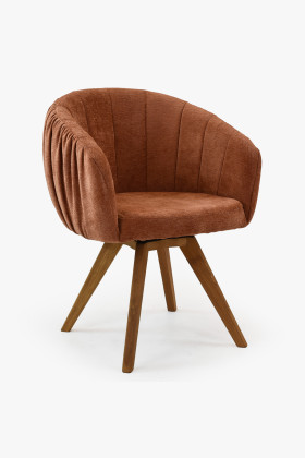 Dubové kresielko s podrúčkami otočné oranžová