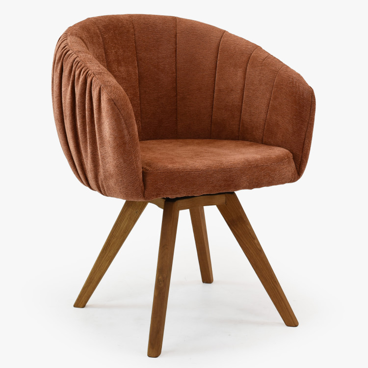 Dubové kresielko s podrúčkami otočné oranžová