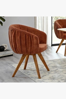 Dubové kresielko s podrúčkami otočné oranžová 2