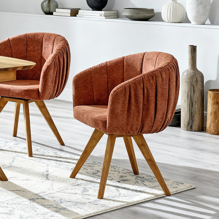 Dubové kresielko s podrúčkami otočné oranžová