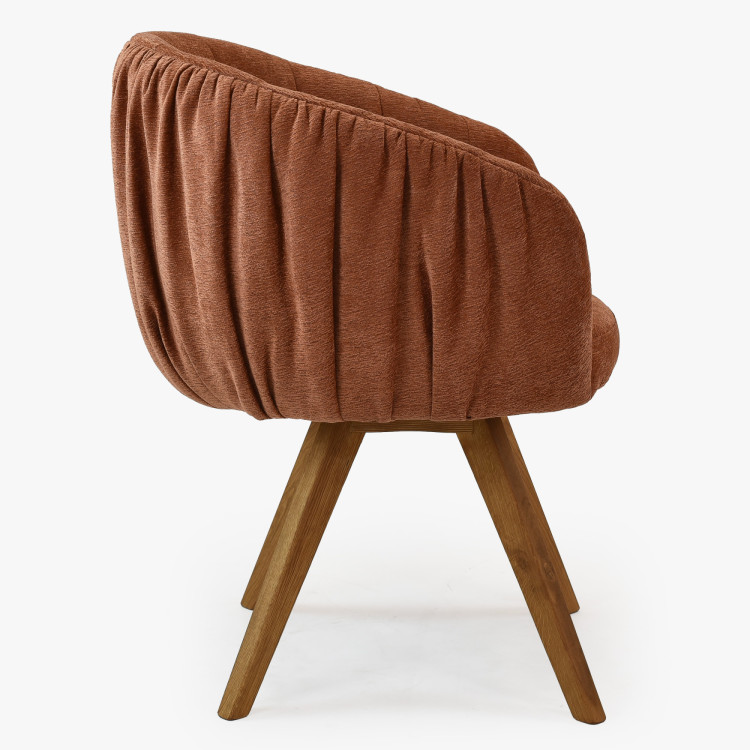 Dubové kresielko s podrúčkami otočné oranžová