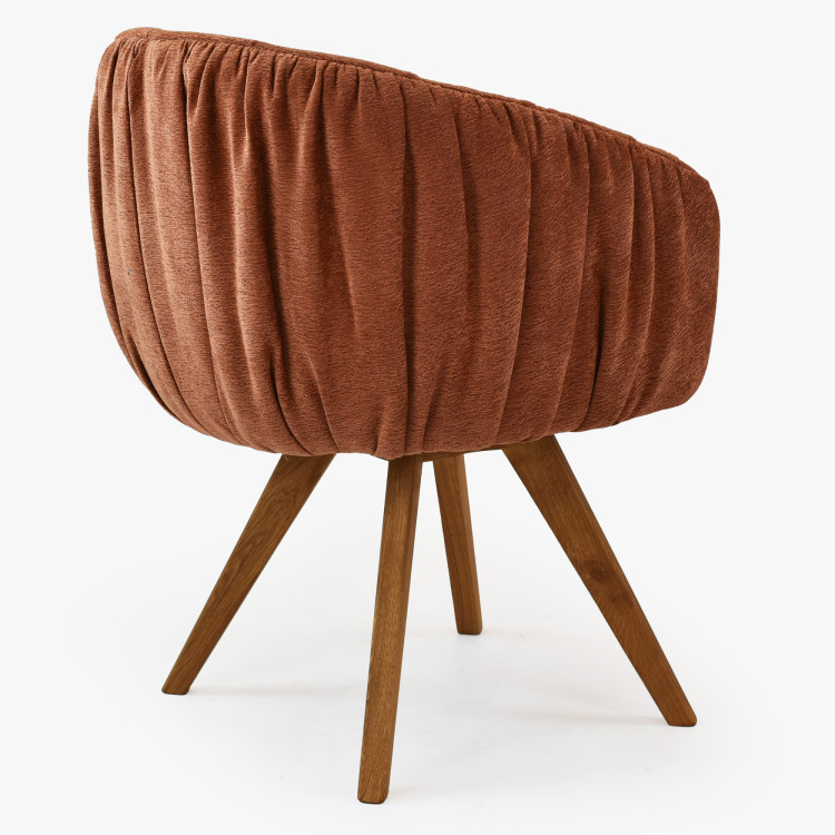 Dubové kresielko s podrúčkami otočné oranžová