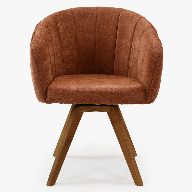 Dubové kresielko s podrúčkami otočné oranžová