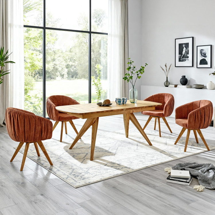 Dubové kresielko s podrúčkami otočné oranžová