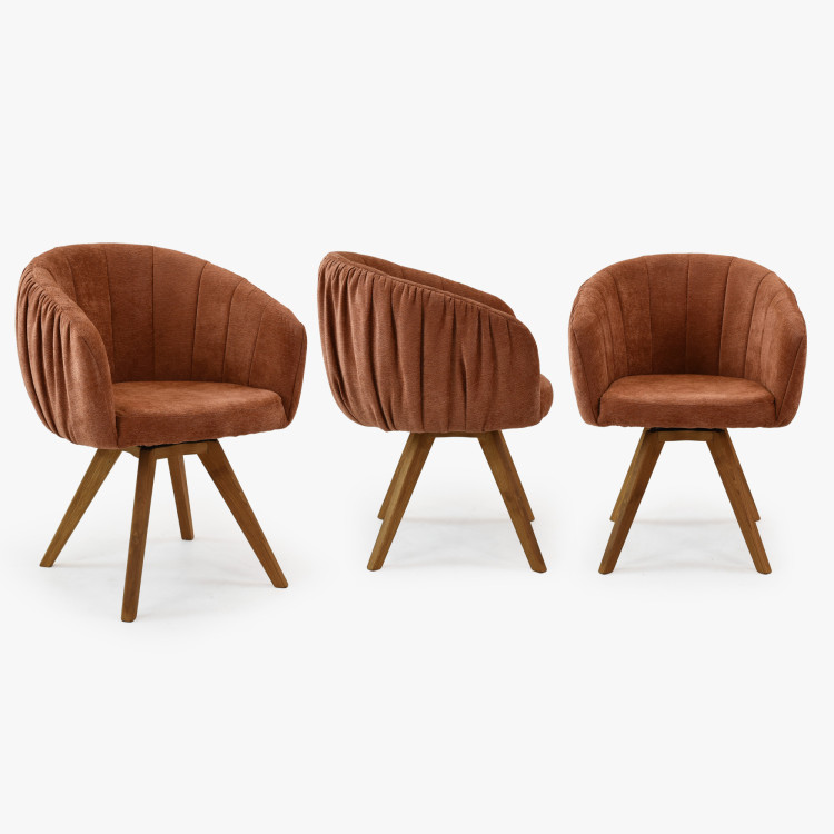 Dubové kresielko s podrúčkami otočné oranžová