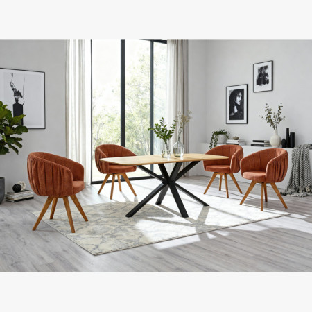 Dubové kresielko s podrúčkami otočné oranžová