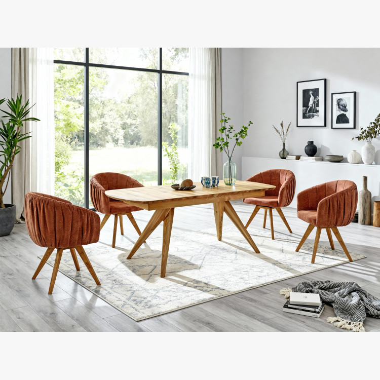 Dubové kresielko s podrúčkami otočné oranžová