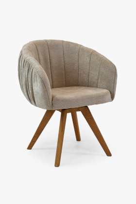 Dubové kresielko s područkami otočné sivé