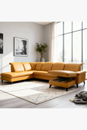 Luxusná kožená sedacia súprava Magma v tvare písmena U