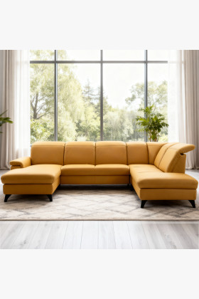 Luxusná kožená sedacia súprava Magma v tvare písmena U 2