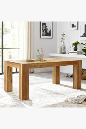 Masívny dubový jedálenský stôl 180×100 cm so 4 drevenými stoličkami 2