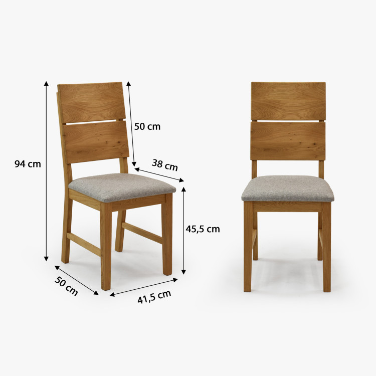 Masívny dubový jedálenský stôl 220×100 cm so 4 škandinávskymi stoličkami
