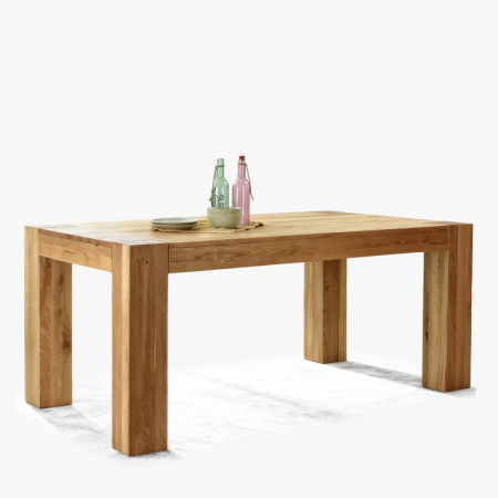 Masívny dubový jedálenský stôl 180×100 cm so 4 čalúnenými stoličkami