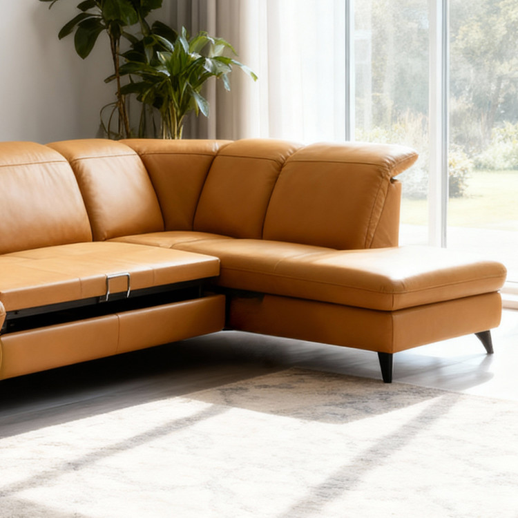 Luxusná kožená sedacia súprava Magma v tvare písmena U, otoman P