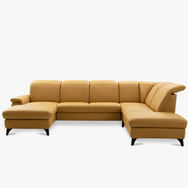 Luxusná kožená sedacia súprava Magma v tvare písmena U, otoman P