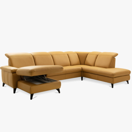 Luxusná kožená sedacia súprava Magma v tvare písmena U, otoman P