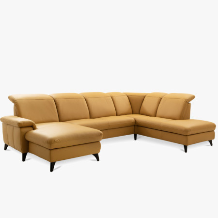 Luxusná kožená sedacia súprava Magma v tvare písmena U, otoman P