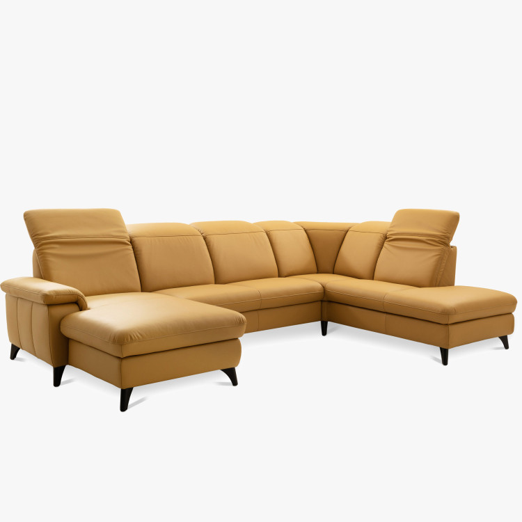 Luxusná kožená sedacia súprava Magma v tvare písmena U, otoman P