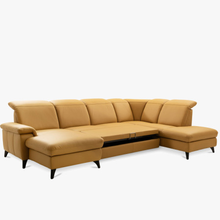 Luxusná kožená sedacia súprava Magma v tvare písmena U, otoman P