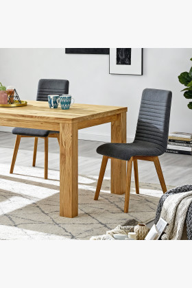 Dubová jedálenská zostava 180x90 cm a 4 stoličky tmavo šedé 2