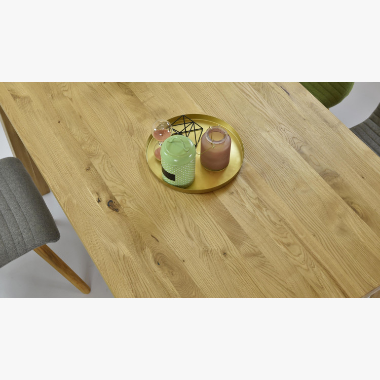 Dubová jedálenská zostava 180x90 cm a 4 stoličky tmavo šedé