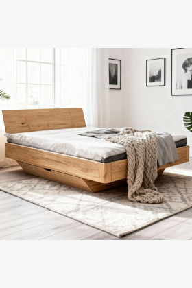 Dubová posteľ s úložným priestorom 160 x 200 cm