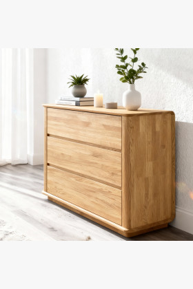 Premiová dubová komoda s 3 zásuvkami