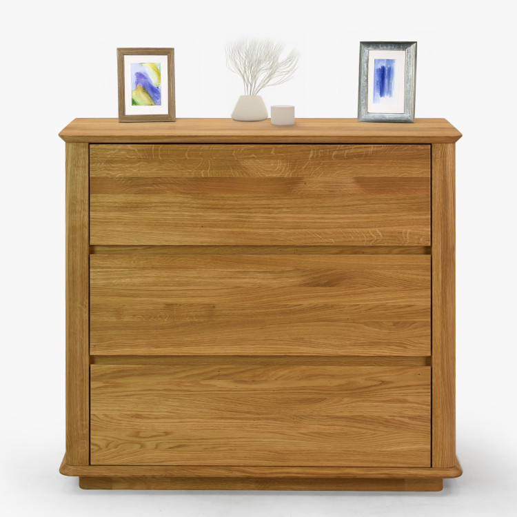 Premiová dubová komoda s 3 zásuvkami