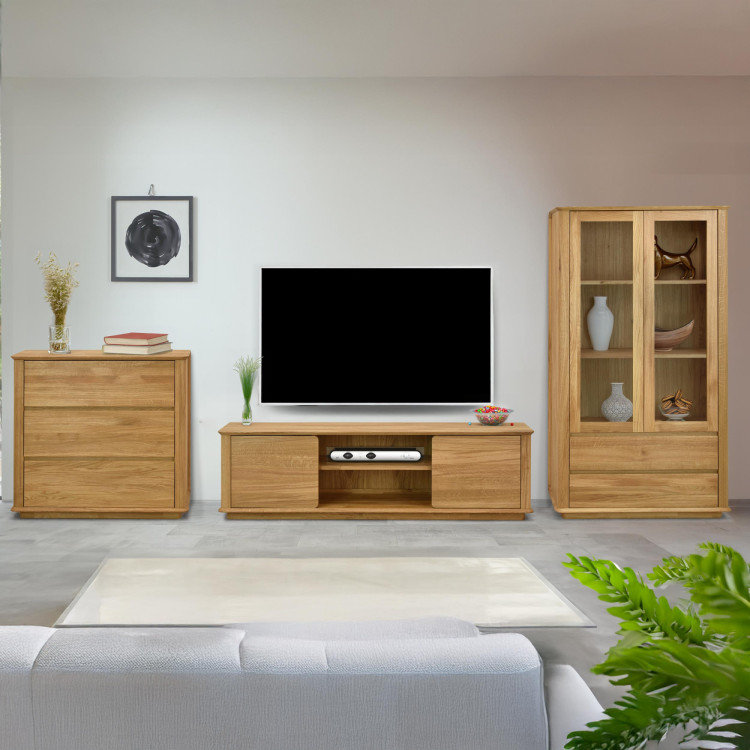 Premiová dubová komoda s 3 zásuvkami