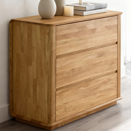 Premiová dubová komoda s 3 zásuvkami