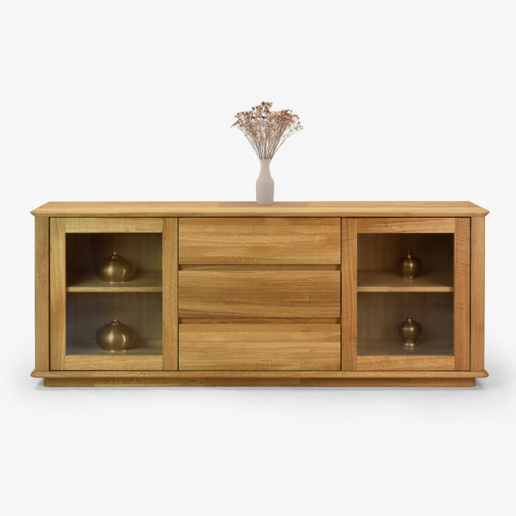 Prémiová dubová komoda s dvierkami a zásuvkami